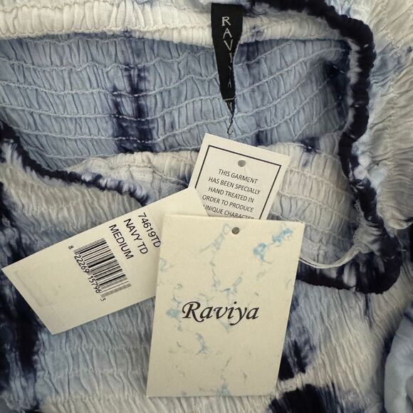 Raviya Blue and White Tie-Dye Halter Swim Coverup Dress - Picture 7 of 7